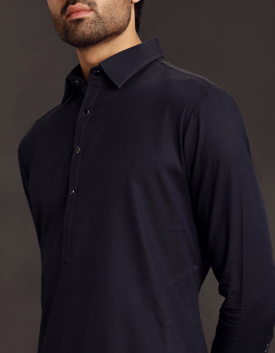 Cotton Blue Shalwar Kameez - J. Junaid Jamshed