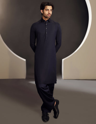 Cotton Blue Shalwar Kameez - J. Junaid Jamshed