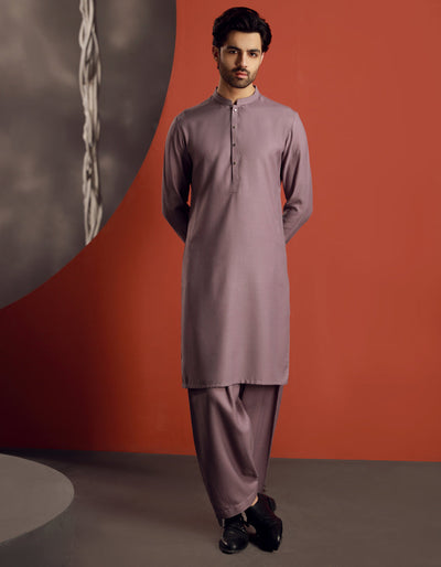 Blended Purple Shalwar Kameez - J. Junaid Jamshed