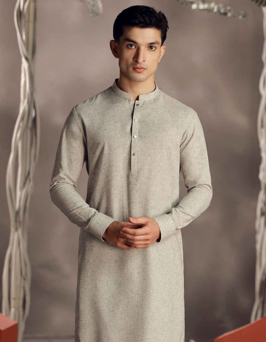 Blended Grey Shalwar Kameez - J. Junaid Jamshed