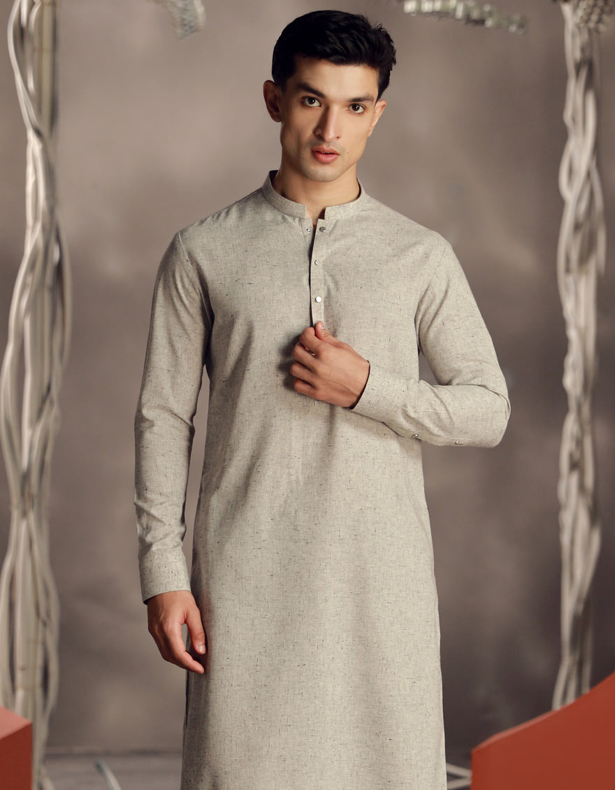 Blended Grey Shalwar Kameez - J. Junaid Jamshed