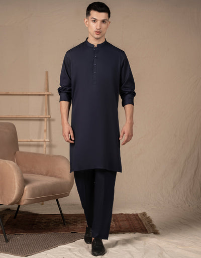 Blended Black Kurta Trouser - J. Junaid Jamshed