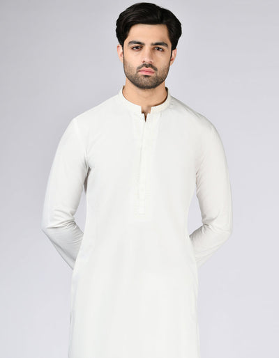 Polyester White Shalwar Kameez - J. Junaid Jamshed