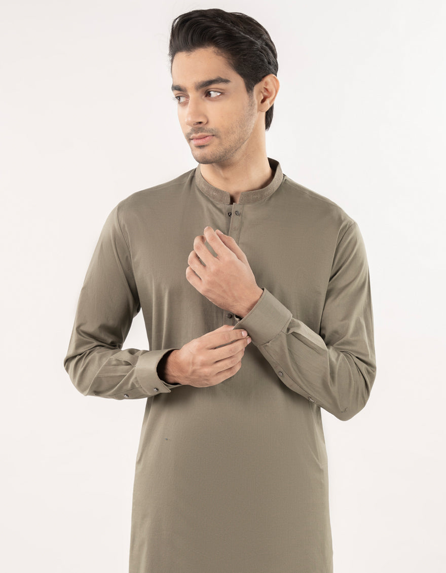 Cotton Green Kurta Trouser - J. Junaid Jamshed