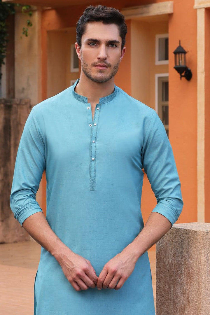 Blended Green Kurta - J. Junaid Jamshed