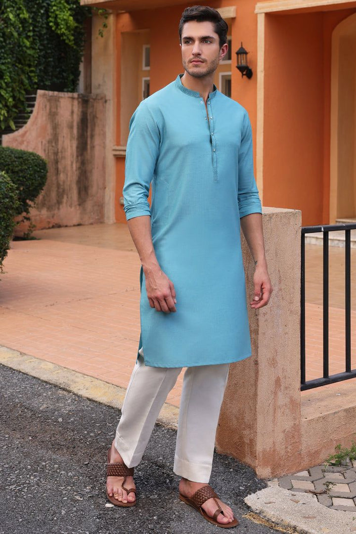 Blended Green Kurta - J. Junaid Jamshed