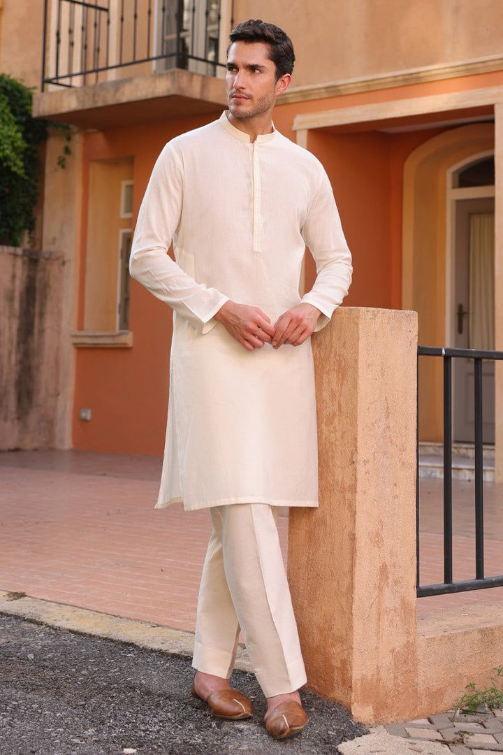 Cotton White Kurta - J. Junaid Jamshed