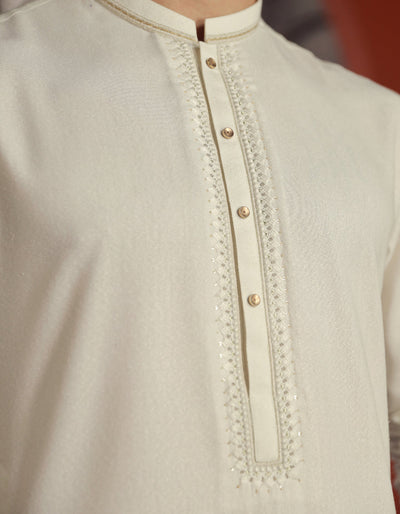 Blended White Shalwar Kameez - J. Junaid Jamshed