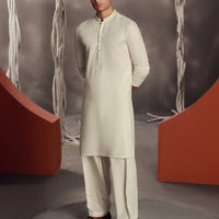 Blended White Shalwar Kameez - J. Junaid Jamshed