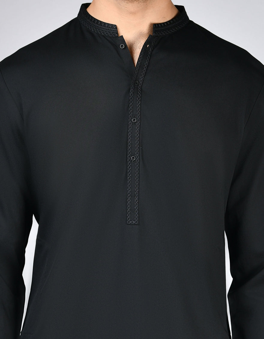 Blended Black Shalwar Kameez - J. Junaid Jamshed