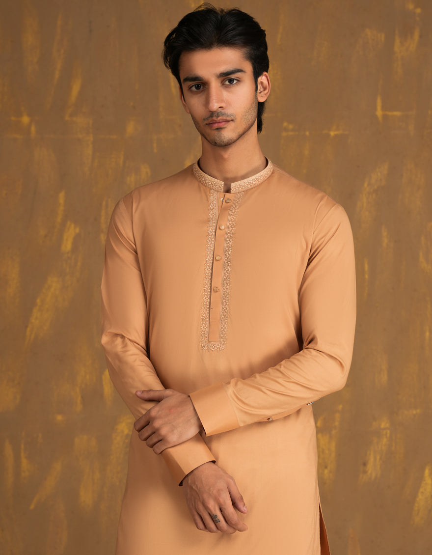 Blended Brown Shalwar Kameez - J. Junaid Jamshed
