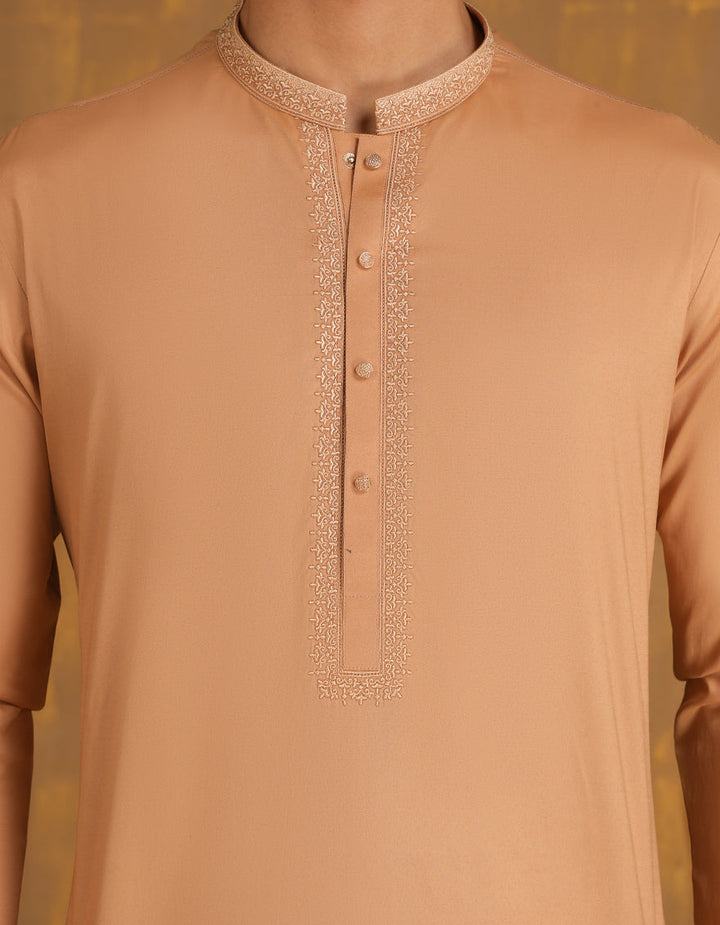 Blended Brown Shalwar Kameez - J. Junaid Jamshed