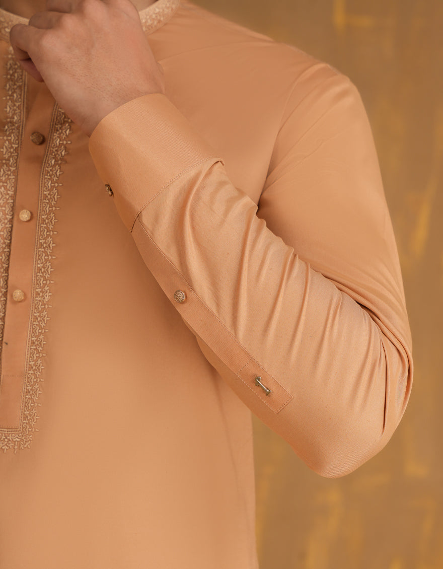 Blended Brown Shalwar Kameez - J. Junaid Jamshed