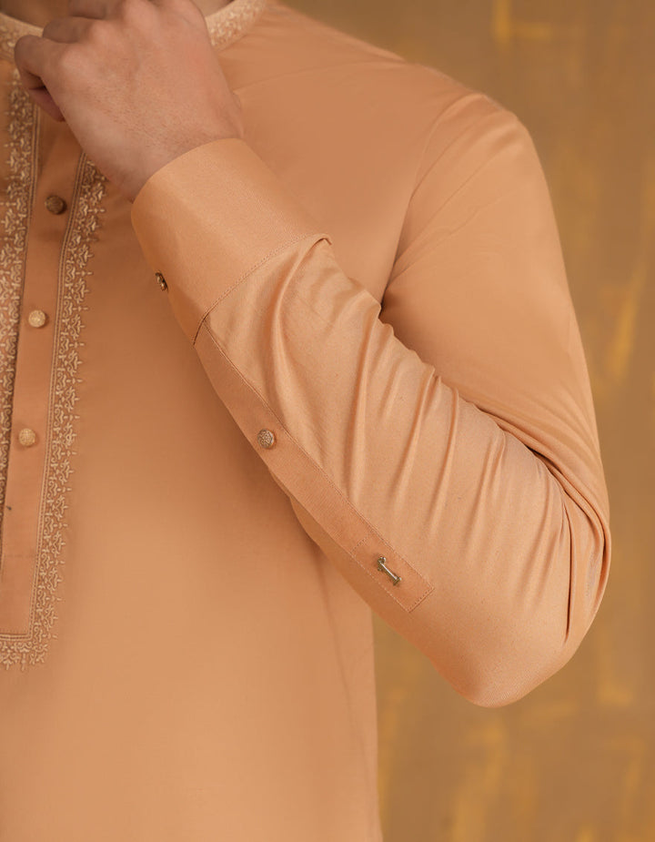 Blended Brown Shalwar Kameez - J. Junaid Jamshed