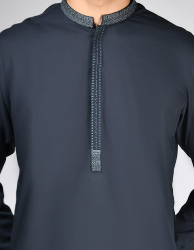 Blended Grey Kurta Trouser - J. Junaid Jamshed