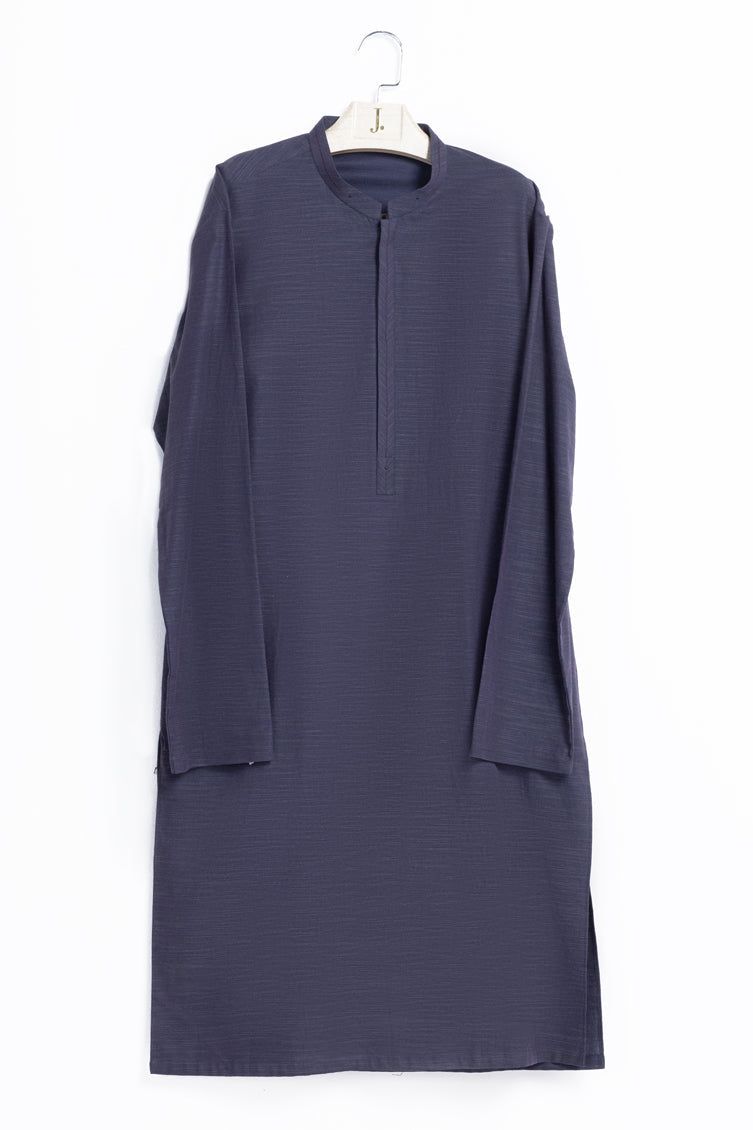 Cotton Dark Purple Kurta - J. Junaid Jamshed