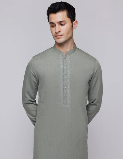 Blended Green Kurta - J. Junaid Jamshed