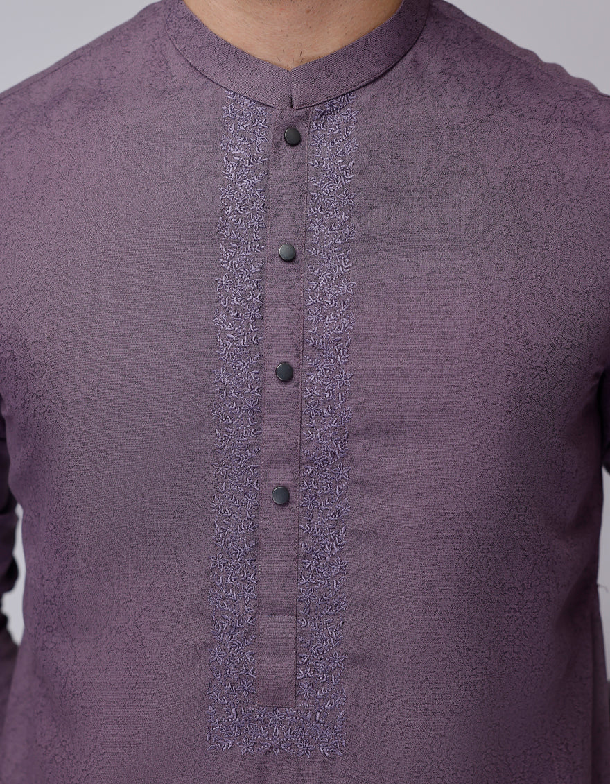 Blended Purple Kurta - J. Junaid Jamshed