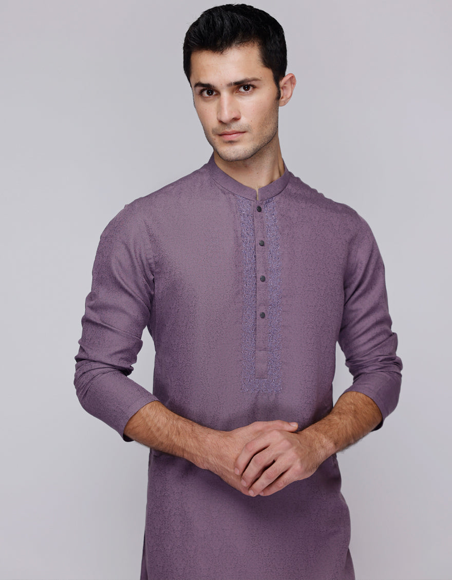 Blended Purple Kurta - J. Junaid Jamshed