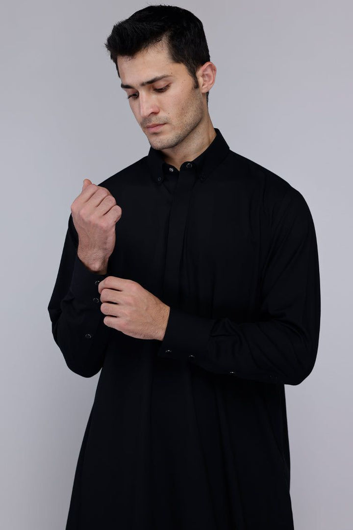Blended Black Jubba - J. Junaid Jamshed