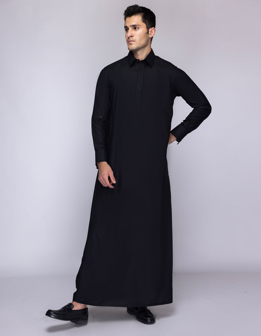 Blended Black Jubba - J. Junaid Jamshed