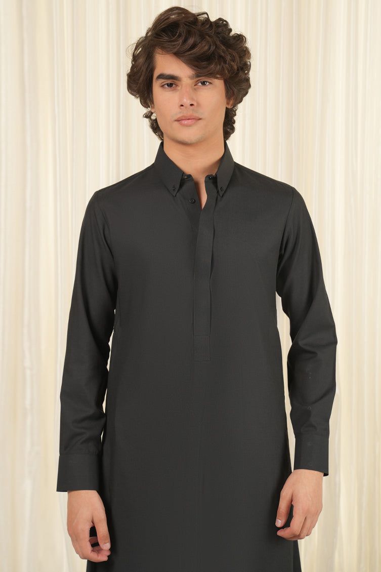 Blended Black Jubba - J. Junaid Jamshed