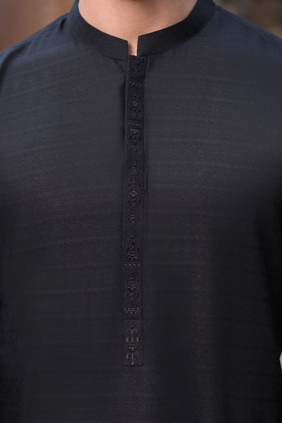 Blended Black Kurta - J. Junaid Jamshed