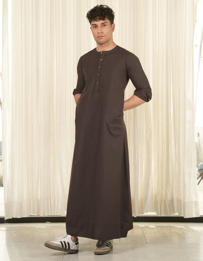 Blended Brown Jubba - J. Junaid Jamshed