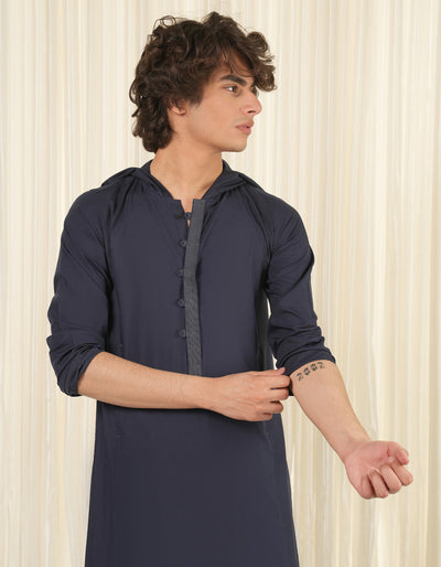 Blended Navy Blue Jubba - J. Junaid Jamshed