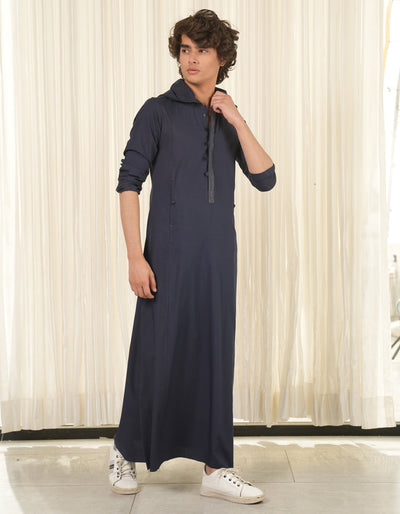 Blended Navy Blue Jubba - J. Junaid Jamshed