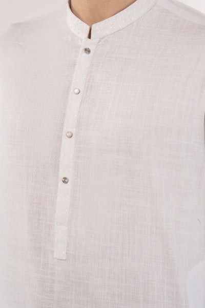 Cotton White Kurta Trouser - J. Junaid Jamshed