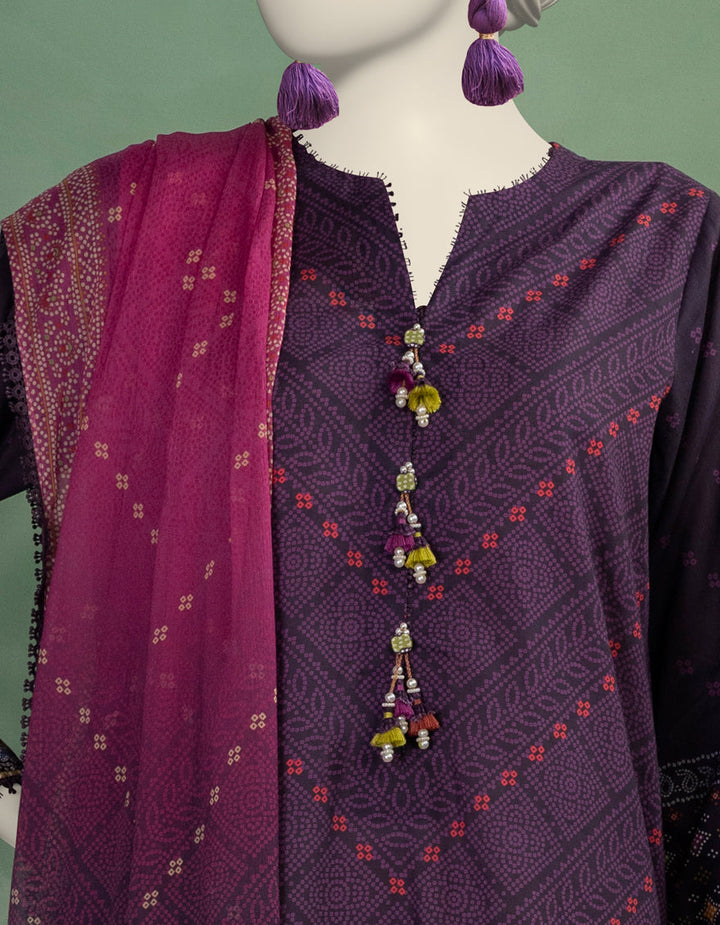 Lawn Multicolor Unstitched Suit - J. Junaid Jamshed