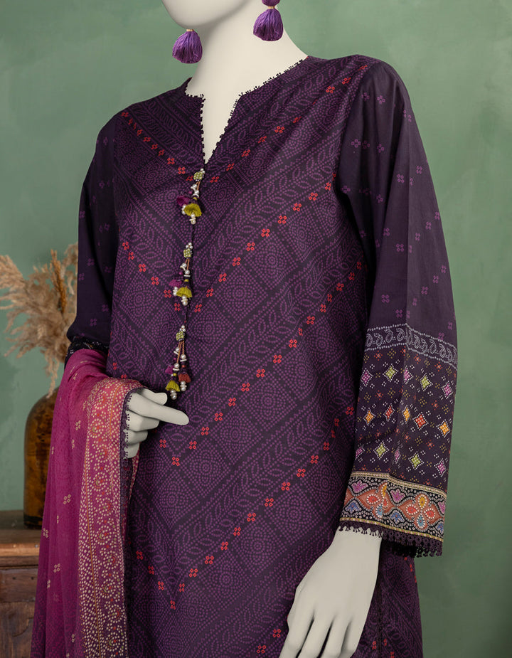 Lawn Multicolor Unstitched Suit - J. Junaid Jamshed