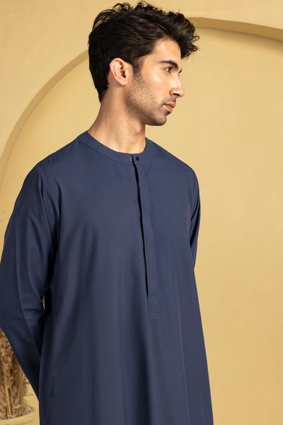 Polyester Blue Jubba - J. Junaid Jamshed