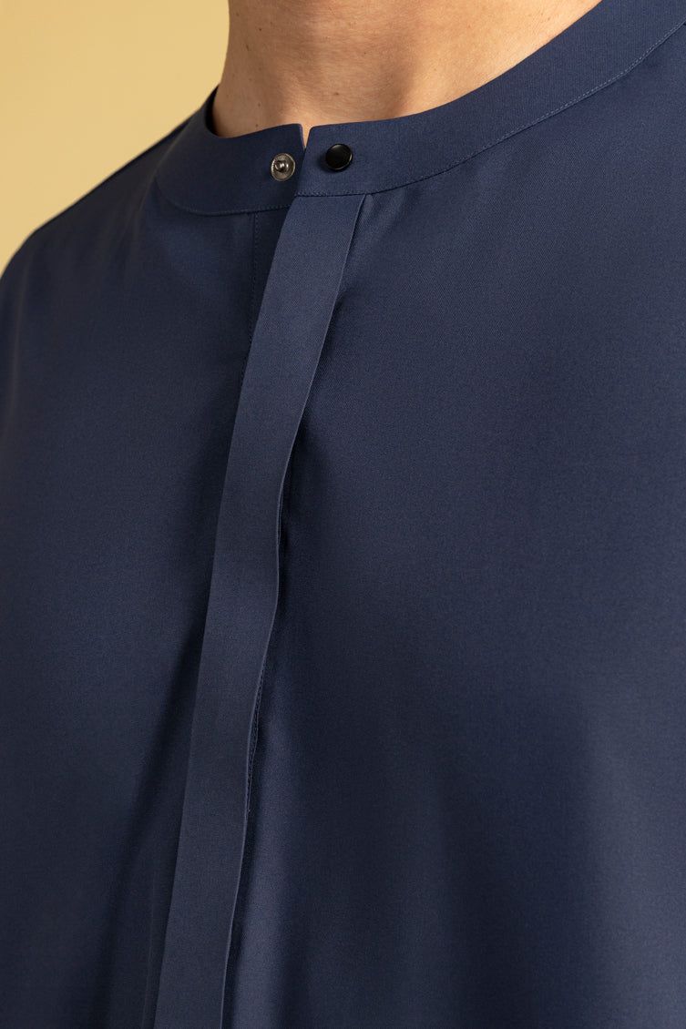 Polyester Blue Jubba - J. Junaid Jamshed