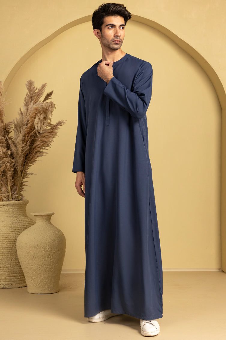 Polyester Blue Jubba - J. Junaid Jamshed