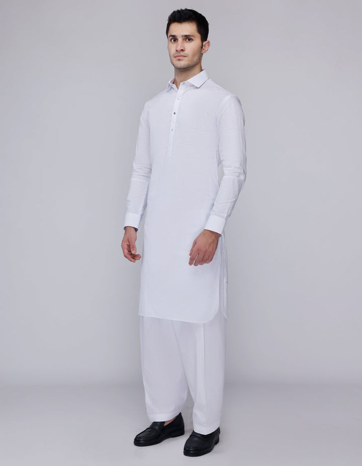 Cotton White Shalwar Kameez- J. Junaid Jamshed