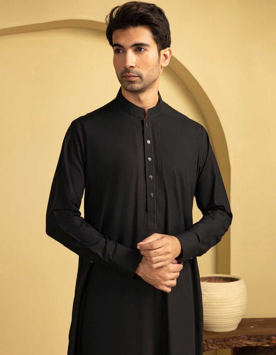 Blended Black Jubba - J. Junaid Jamshed