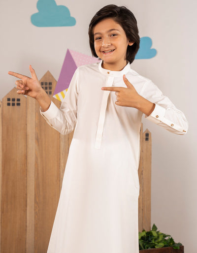 Blended Off White Jubba - J. Junaid Jamshed