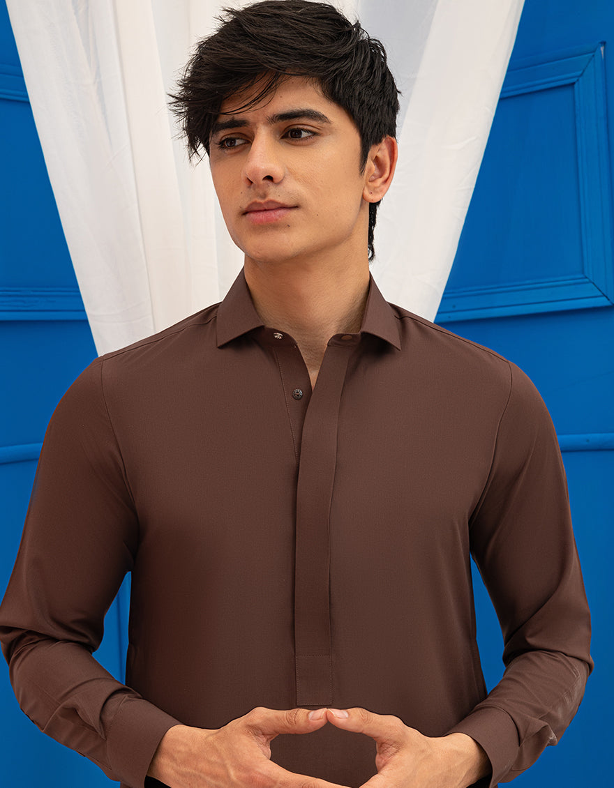 Blended Brown Jubba - J. Junaid Jamshed