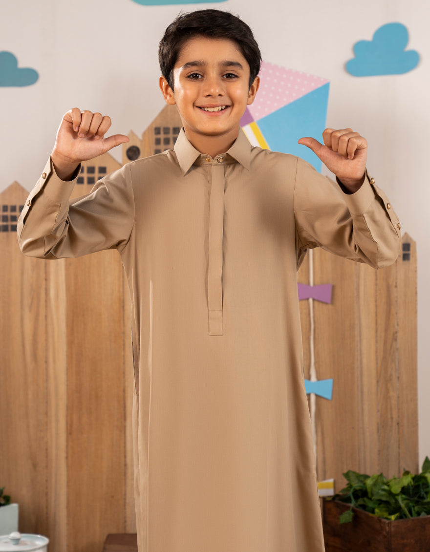 Blended Khaki Jubba - J. Junaid Jamshed