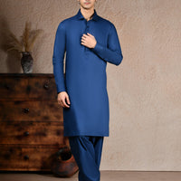 Cotton Blue Shalwar Kameez- J. Junaid Jamshed