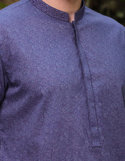 Cotton Blue Kurta - J. Junaid Jamshed