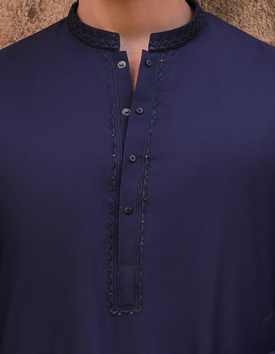 Blended Blue Shalwar Kameez- J. Junaid Jamshed