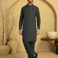 Polyester Blue Unstitched Suit - J. Junaid Jamshed