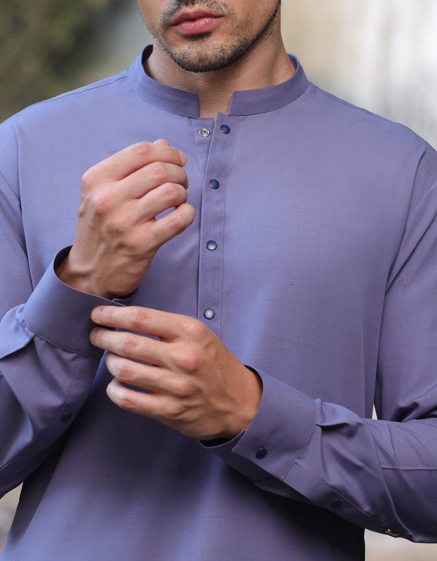 Blended Purple Shalwar Kameez- J. Junaid Jamshed