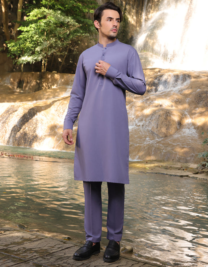Blended Purple Shalwar Kameez- J. Junaid Jamshed