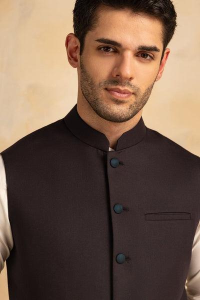 Suiting Brown Waist Coat - J. Junaid Jamshed