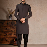 Blended Brown Shalwar Kameez- J. Junaid Jamshed