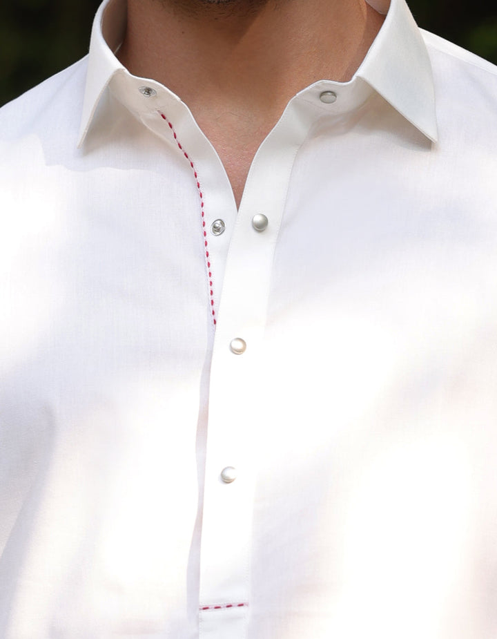 Blended White Shalwar Kameez- J. Junaid Jamshed